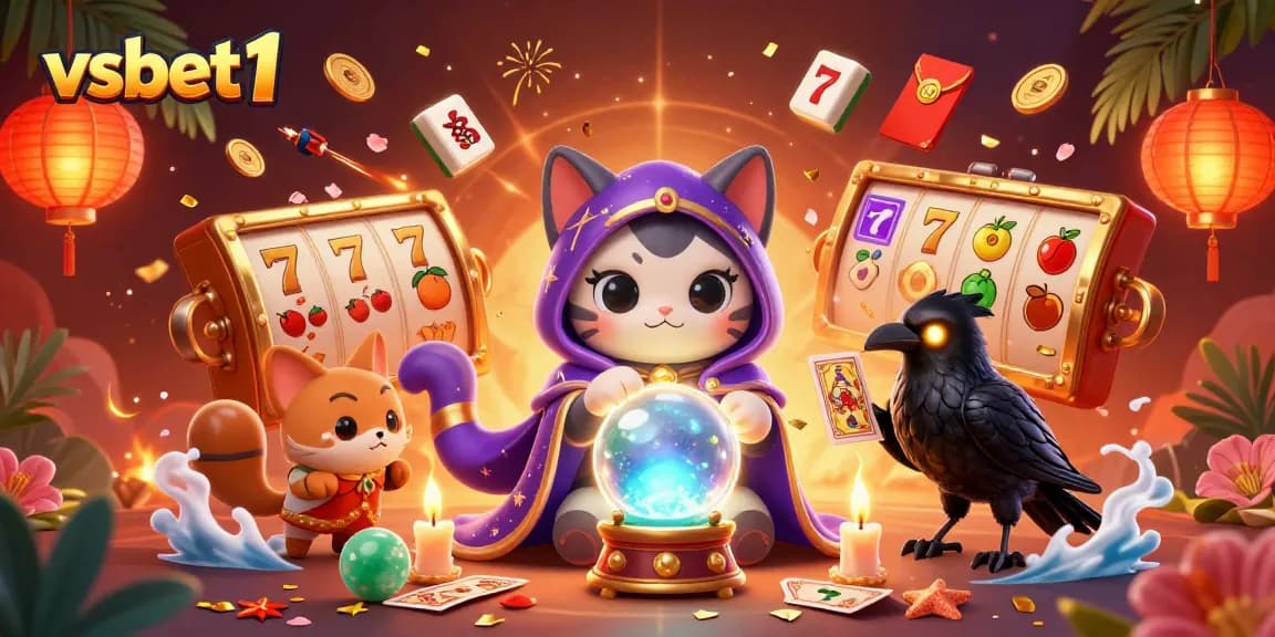 Engage with exciting gambling at vsbet1 with vibrant slot reels and a mystical atmosphere.