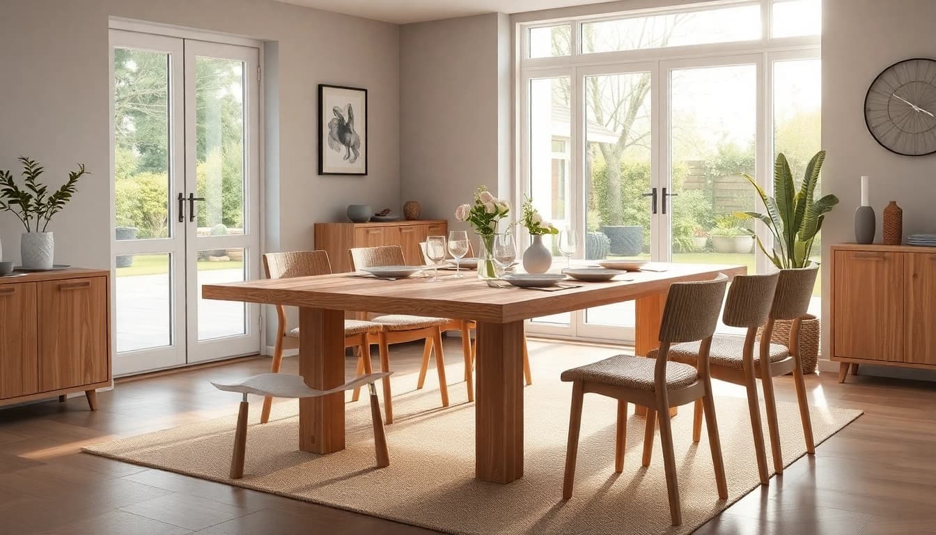Eleganter Esstisch Eiche mit Baumkante, perfekt für modernes Esszimmer-Design.