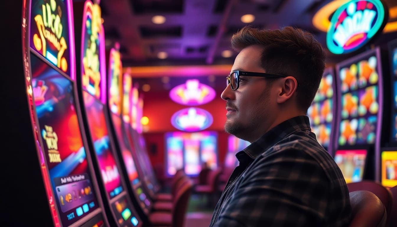 Spielen im Casino ohne Anmeldung: Ein Spieler genießt digitales Glücksspielelebnis.