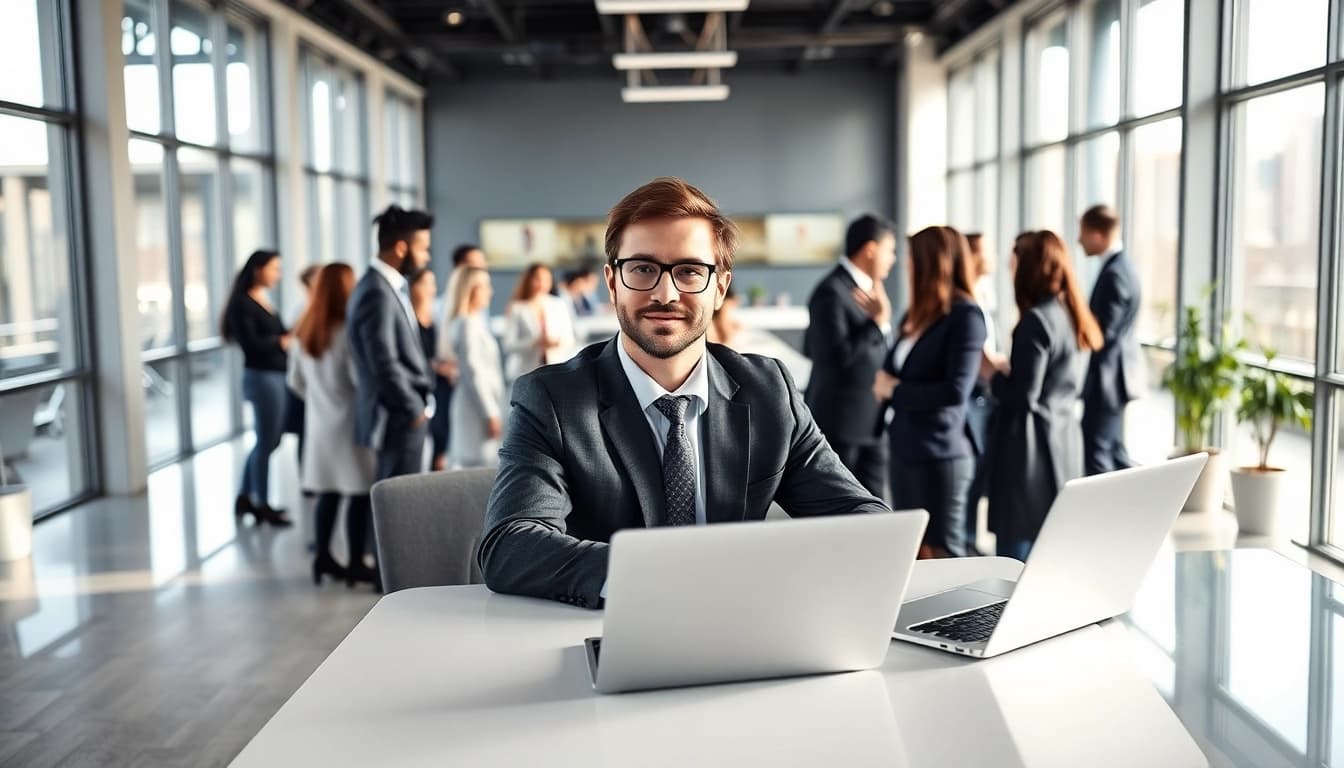 Headhunter Schweiz berät Fachkräfte in einem modernen Büro bei der Jobsuche.