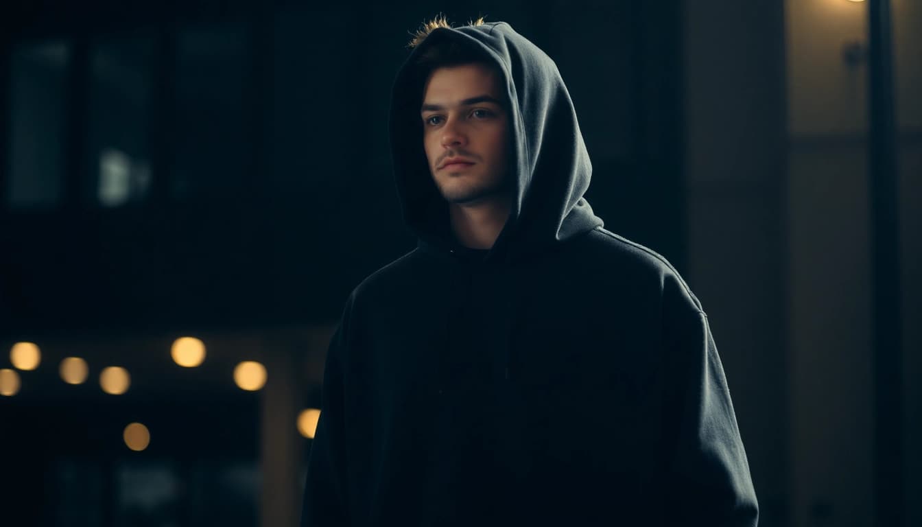 Trage den beahater hoodie black mit doppelter Kapuze und Oversize-Passform für urbanen Style.