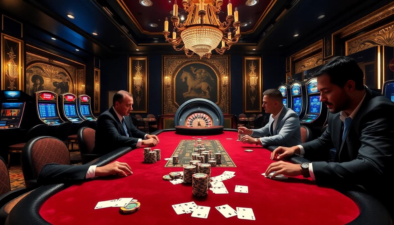 C168 casino experience showcasing high-stakes poker chips and roulette excitement.