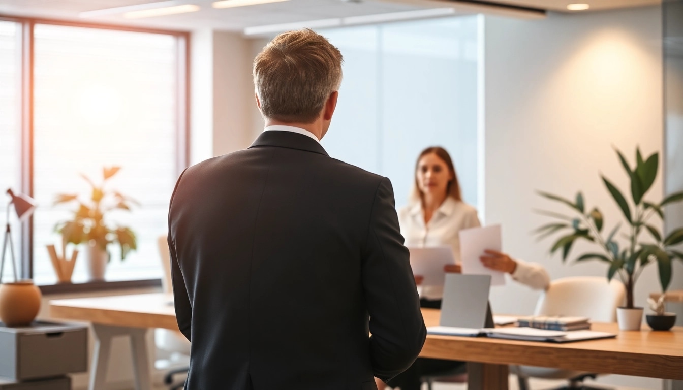 Unternehmensberatung am modernen Arbeitsplatz, wo Berater Strategien entwickeln und präsentieren.