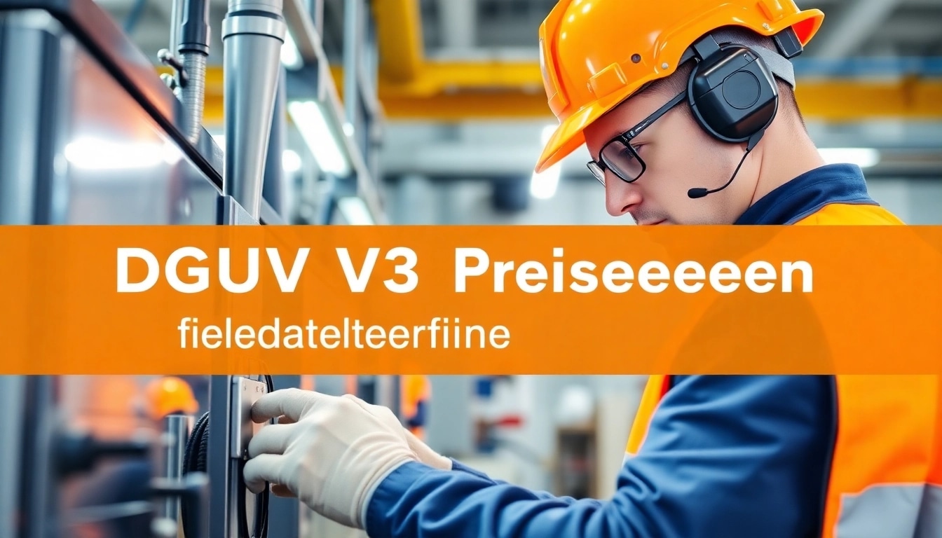 Electrician conducting a DGUV V3 Prüfung, ensuring workplace safety with proper equipment.