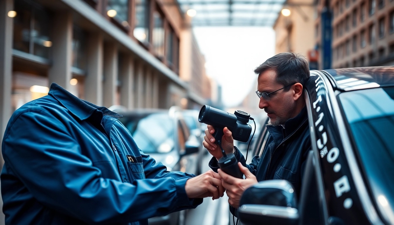 Professional kfz gutachter berlin inspecting a vehicle in an urban setting to ensure accurate damage assessment.