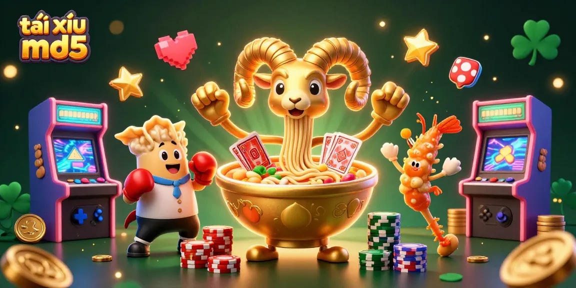 Experience the excitement of tài xỉu md5 with a vibrant illustration of a casino-themed scene.