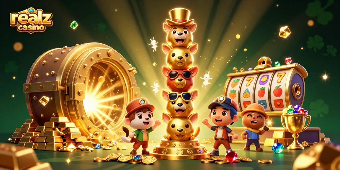 Experience high-energy gameplay at realz casino with vibrant 3D characters and rich game elements.