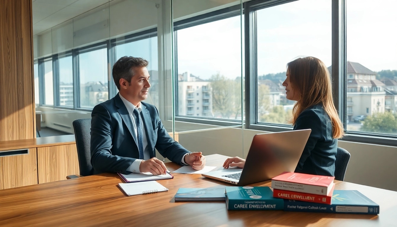 Professioneller Headhunter Solingen berät Kandidaten in einem modernen Büro.