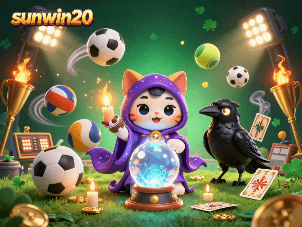Experience gaming thrills with sunwin20 in a vibrant casino atmosphere featuring mystical characters.