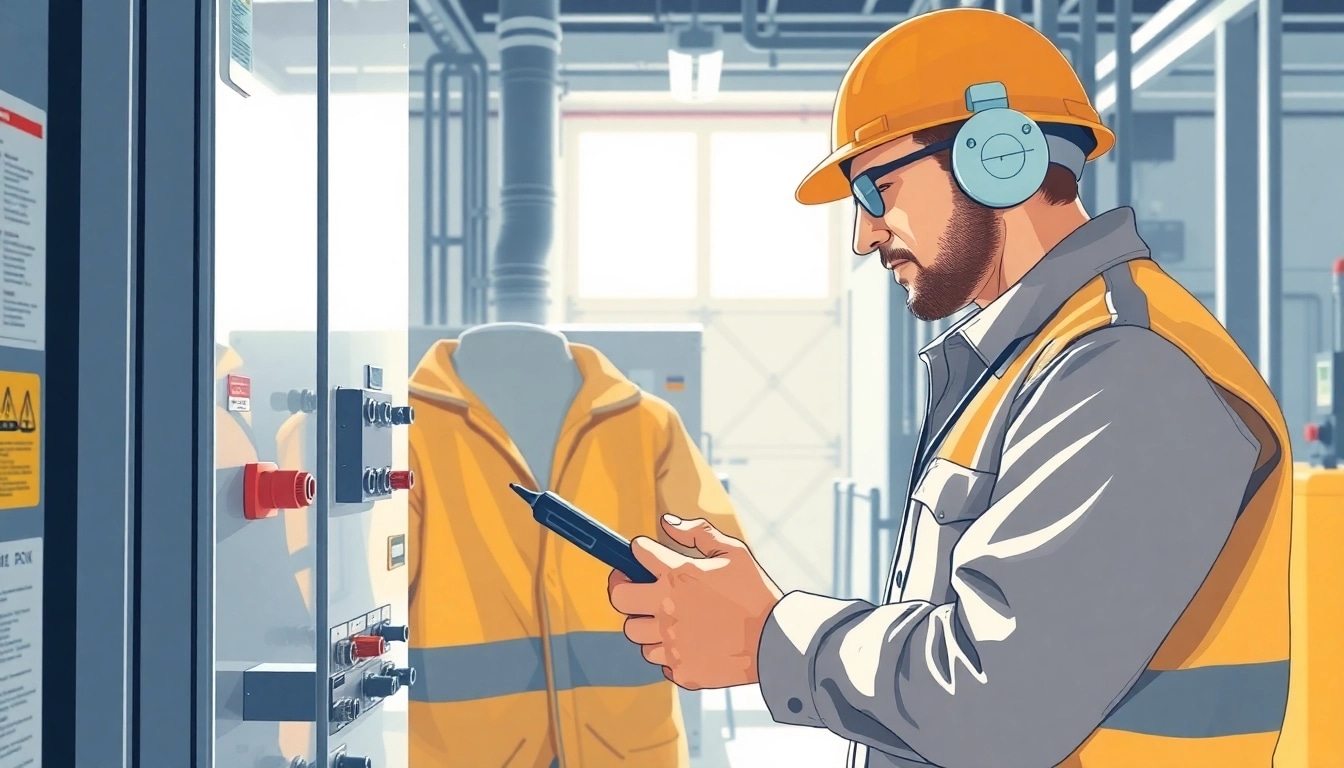 Inspecting equipment during a DGUV V3 Prüfung to ensure electrical safety compliance and workplace protection.