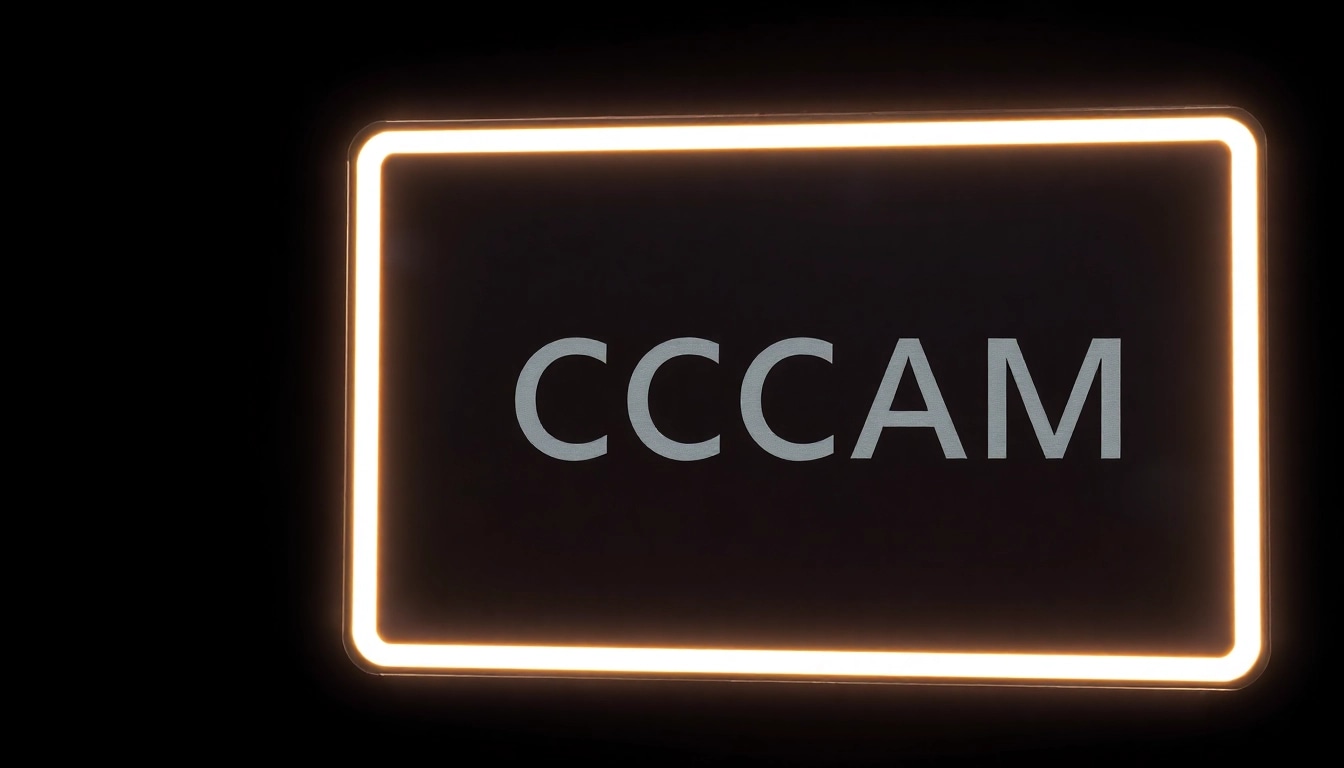 Interaktive Darstellung einer CCcam-Benutzeroberfläche, die ein digitales Streaming Erlebnis beschreibt.