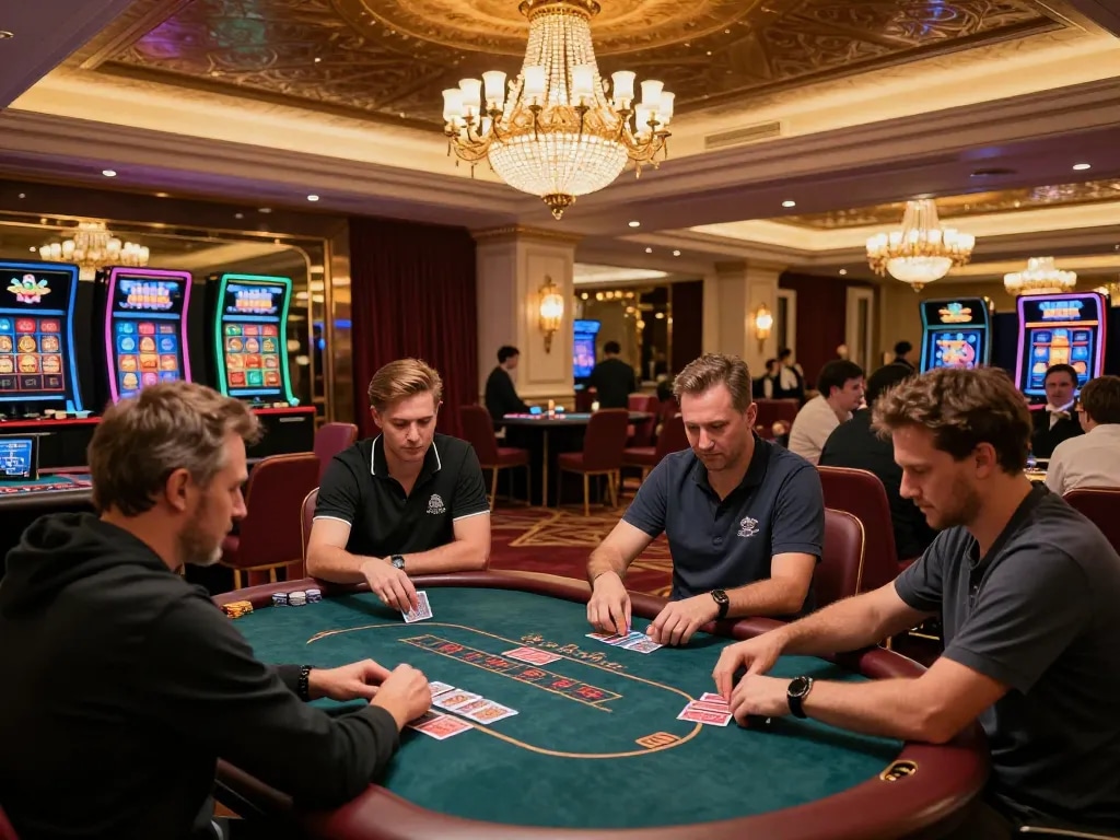 Players enjoying exciting games at man's top casino tables, showcasing the entertainment experience at man88.