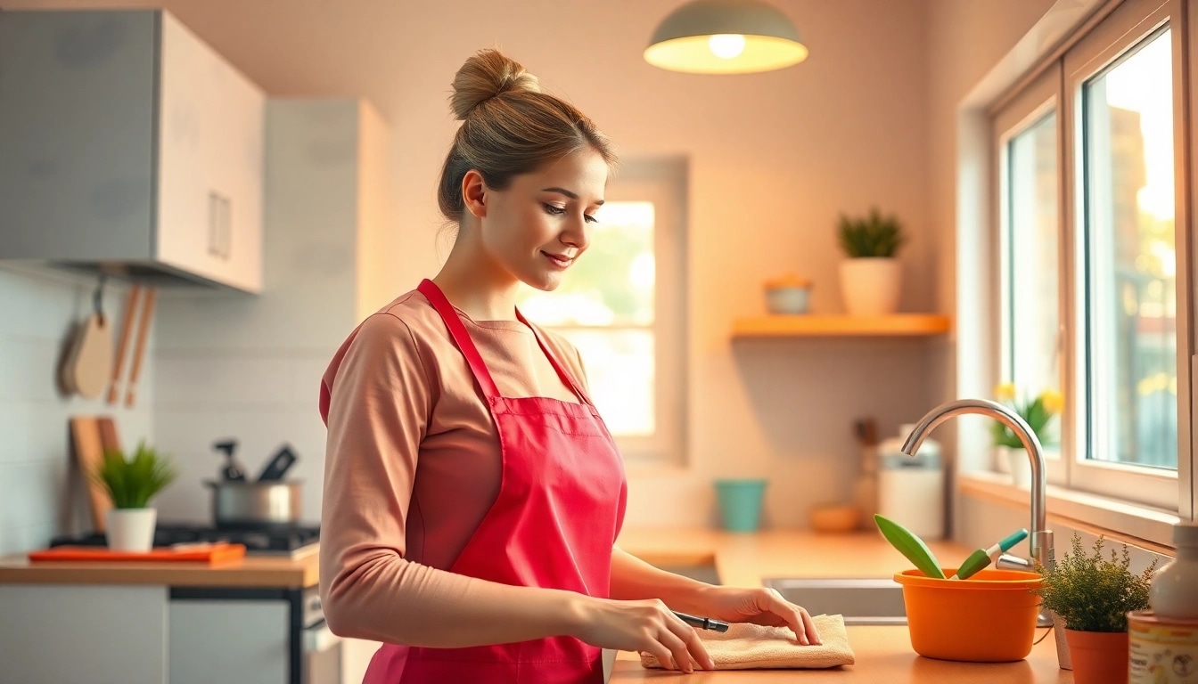 Housekeeping in Hameln: A dedicated hauswirtschaftskraft organizing a bright kitchen.