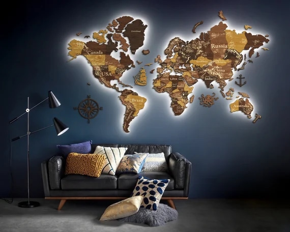 Weltkarte Holz: Eine zeitlose Hommage an die globale Schönheit