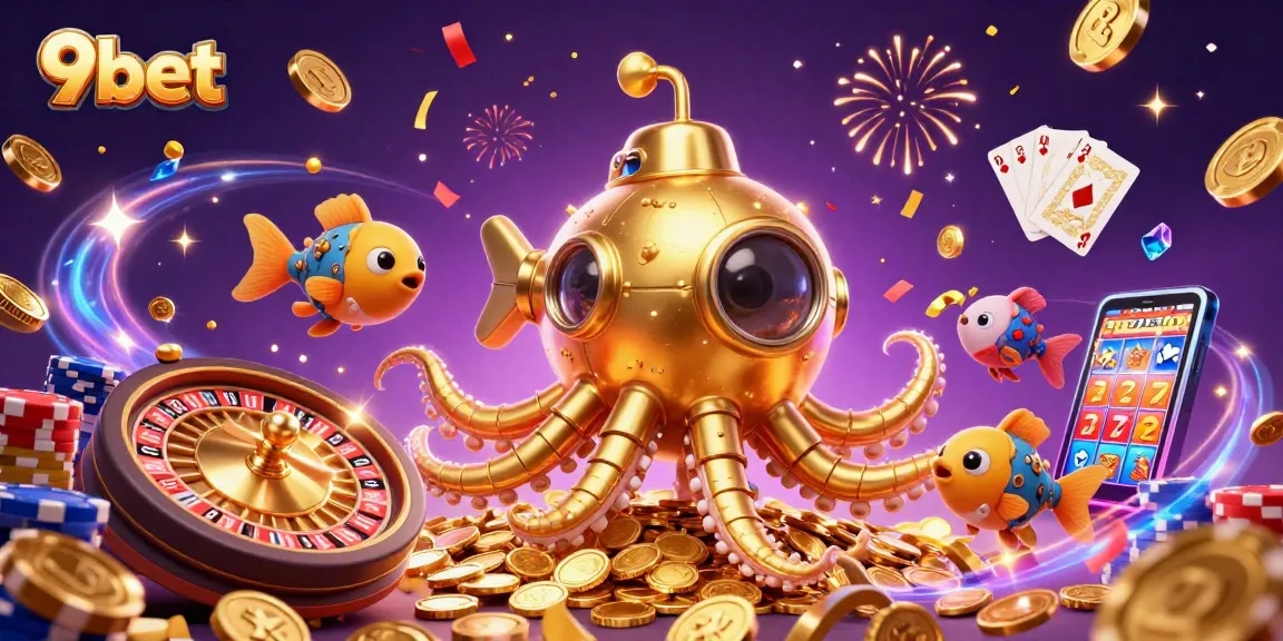Experience thrilling wins with 9bet's captivating casino adventure featuring a kraken.