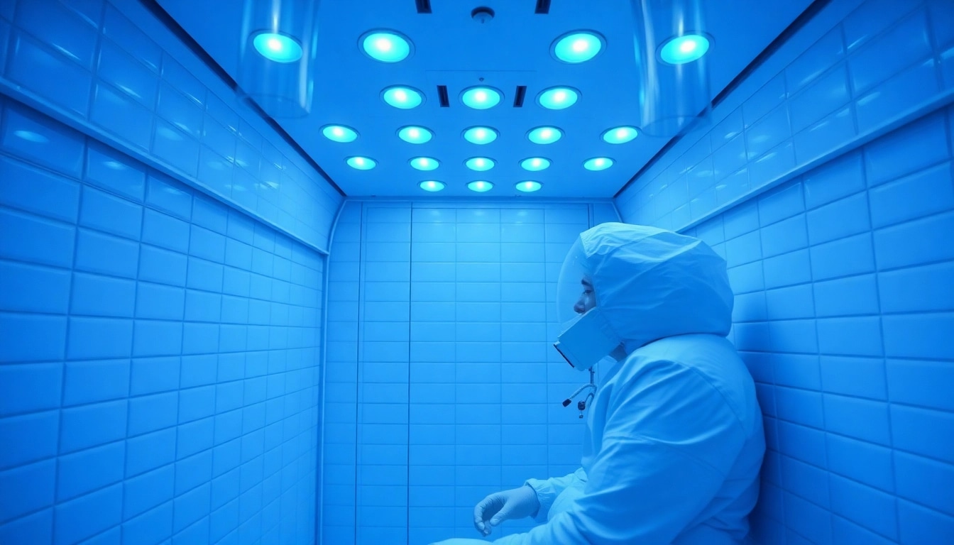 Erleben Sie die Kältekammer mit medizinischer Atmosphäre und modernster Kryotechnologie bei -110°C für effektive Regeneration.