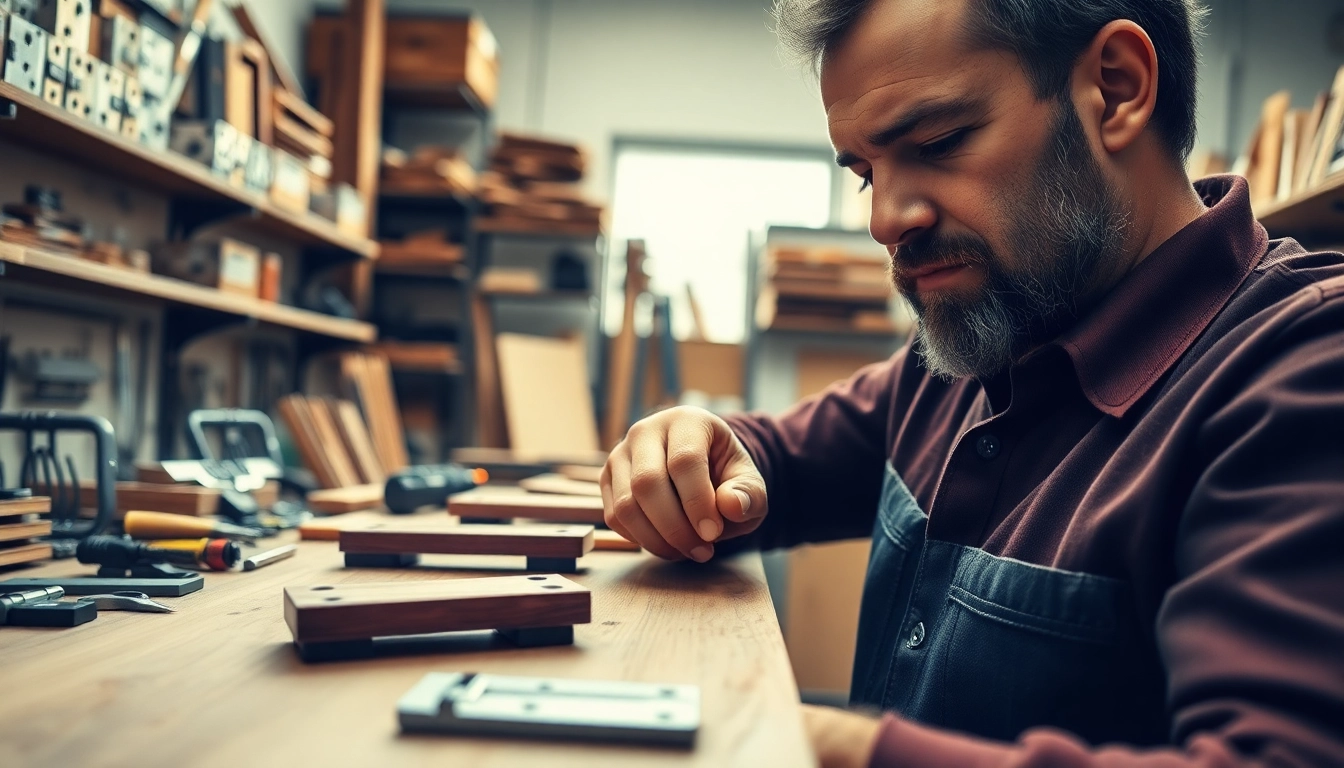 Hinge Supplier zeigt hochwertigen Handwerker, der an präzisen Scharnieren arbeitet.