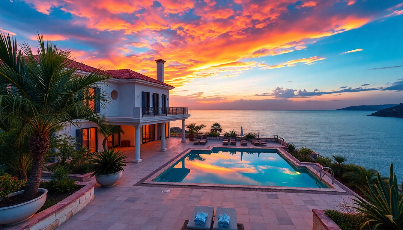 Stunning villa in North Cyprus showcasing real estate options for immobilien nordzypern with a serene coastal backdrop.