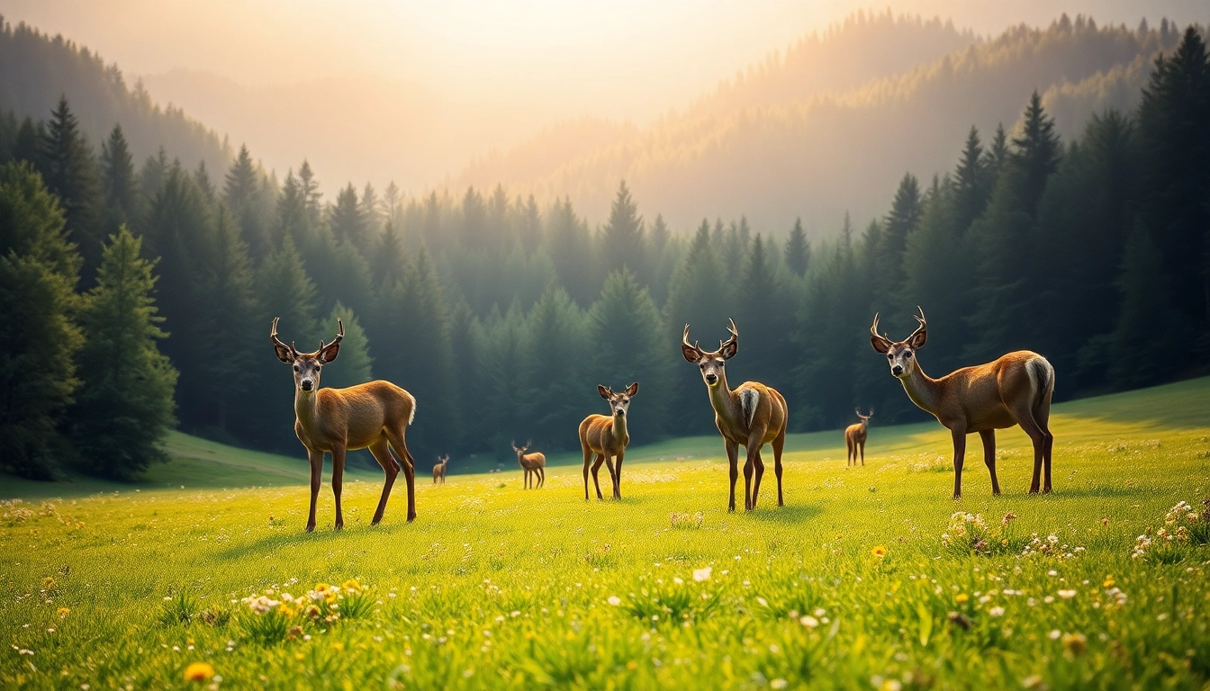 Experience the peaceful grazing of deer at schwarze-berge.de, a wildlife park rich in natural beauty.
