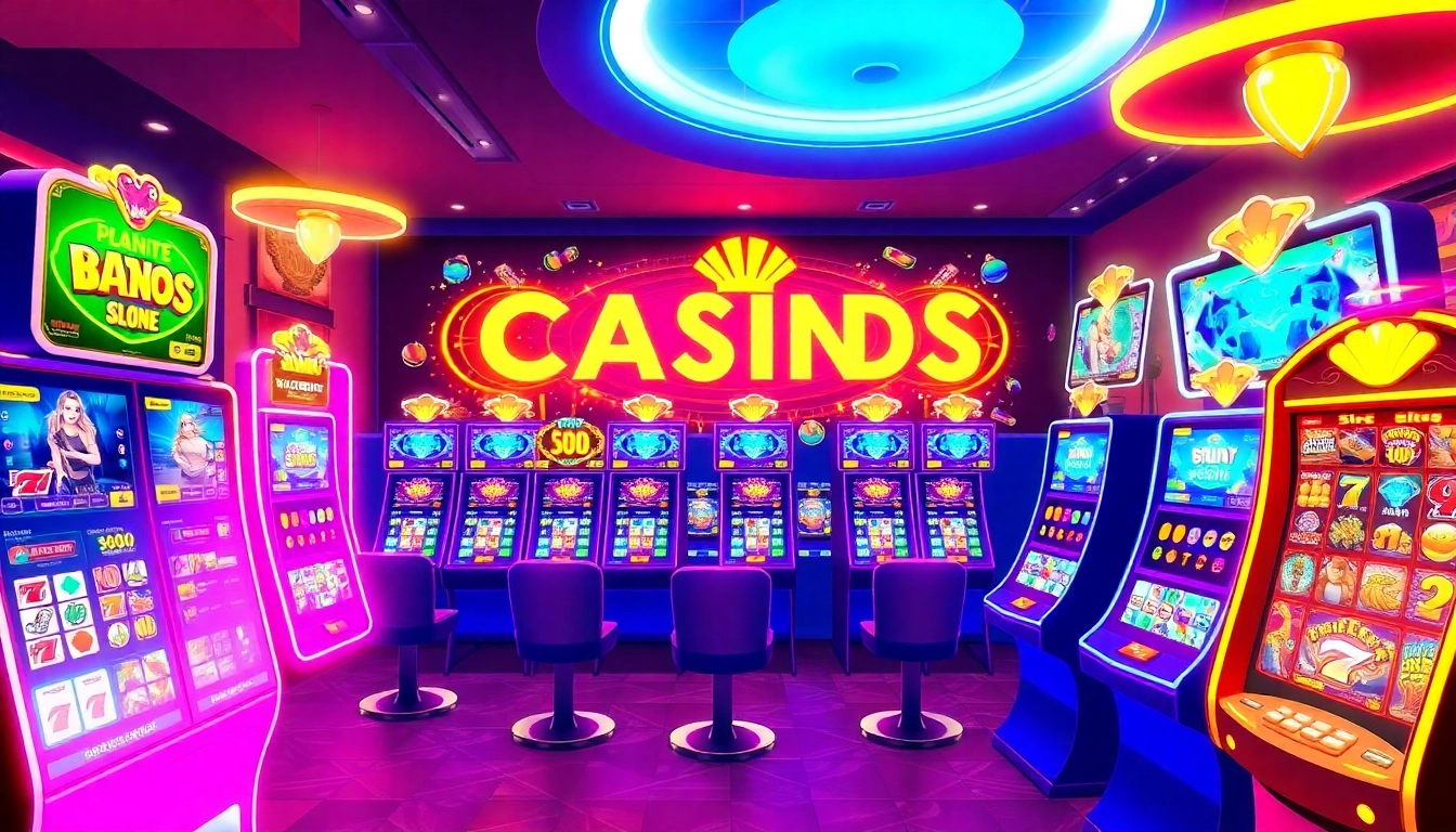 Engage with top casinos ohne lizenz showcasing bright slot machines and digital interfaces for an exciting gaming experience.