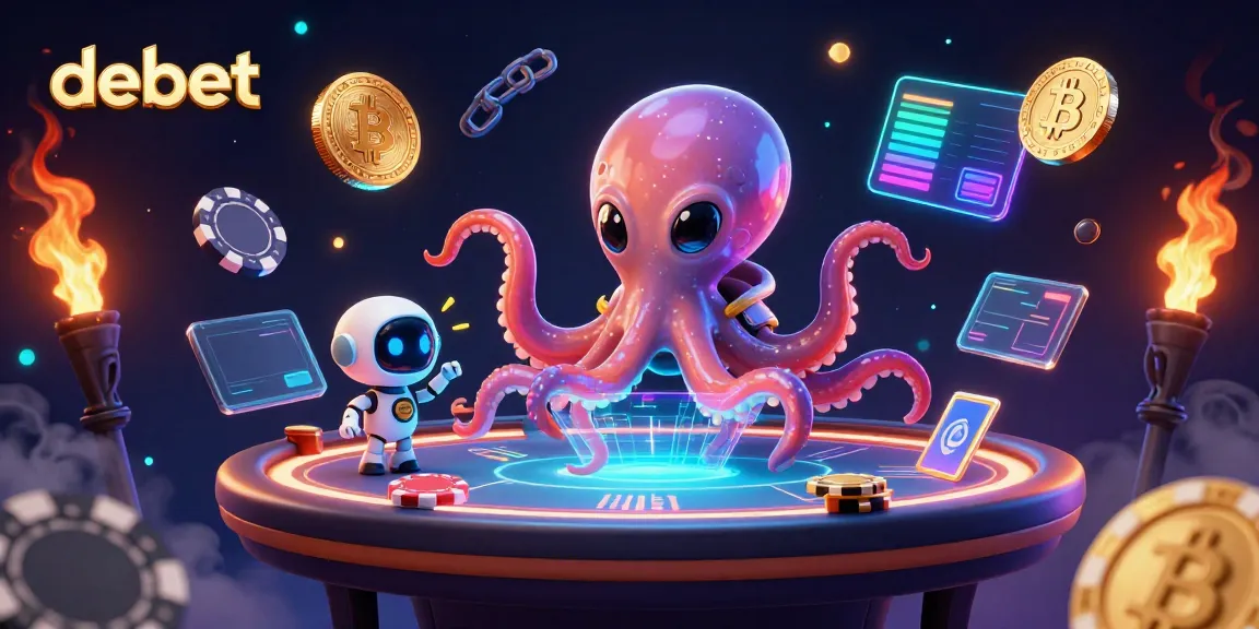 Engage in thrilling poker with debet featuring a holographic table and dynamic gameplay elements.