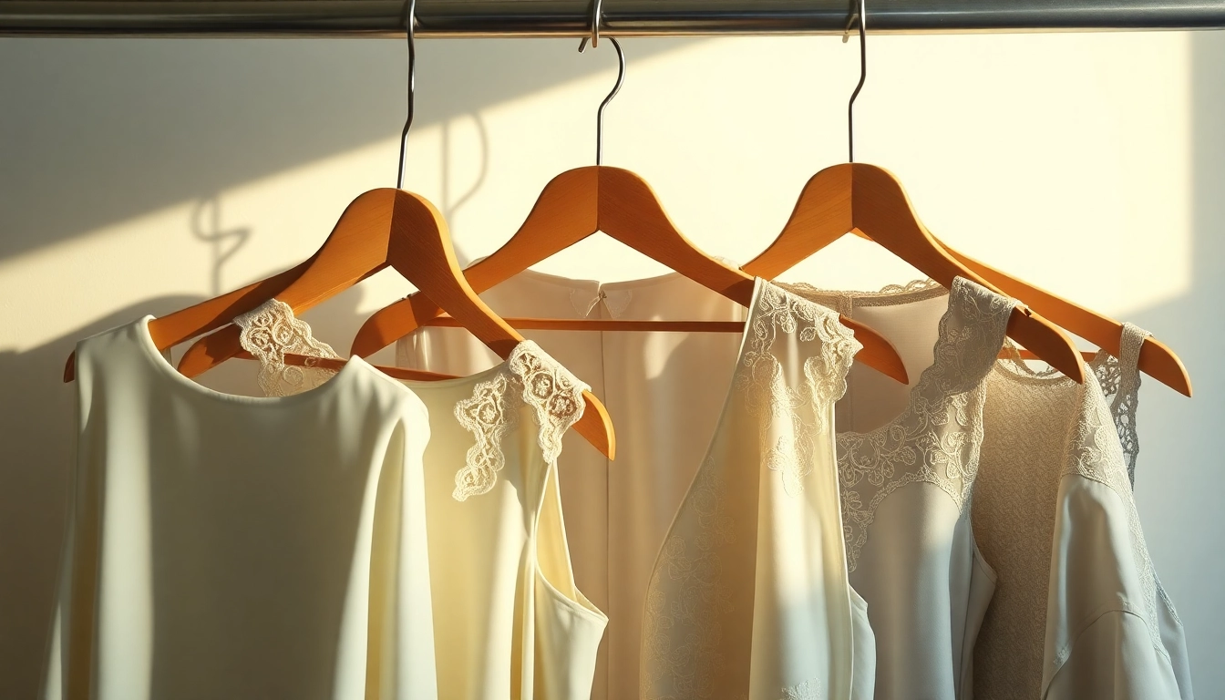 Kleiderbügel in verschiedenen Designs an einer Closet-Stange ordnen