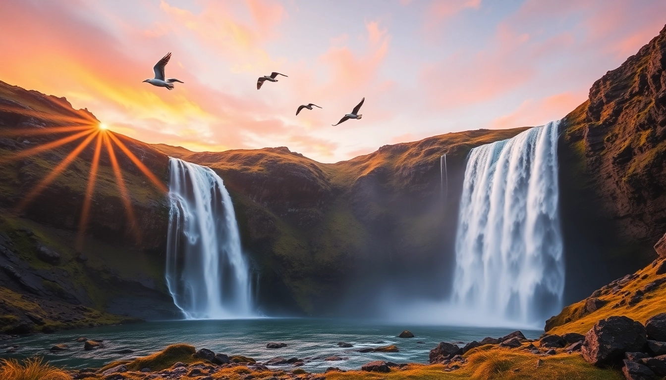 Erlebe die magischen Wasserfälle Gullfoss bei einer Reise nach Island in atemberaubender Abendstimmung.