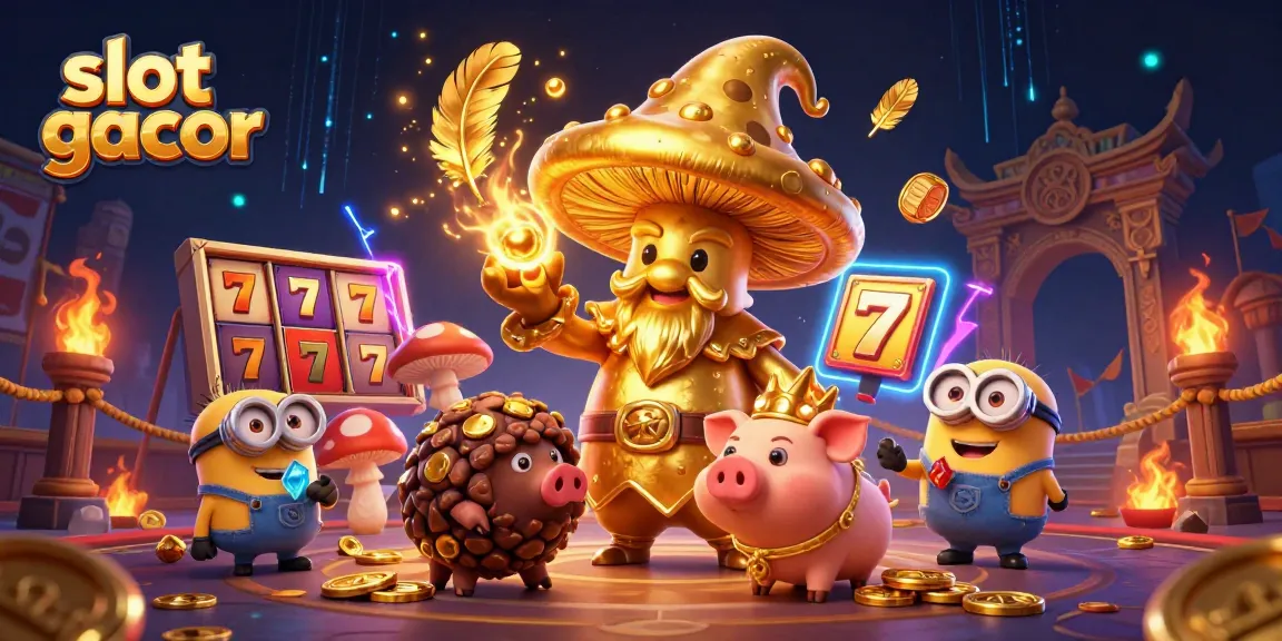 Experience the thrill of slot gacor with magical treasures in a vibrant casino scene.