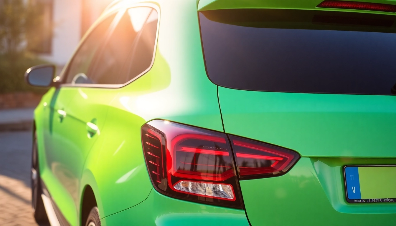 auto bestickering auf einem modernen Fahrzeug, das Aufmerksamkeit mit kreativen Designs erregt.