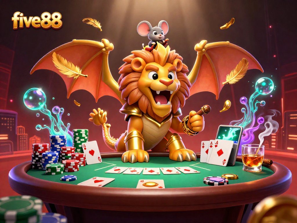 Experience the thrill of five88 as a powerful chimera dominates the gambling arena.