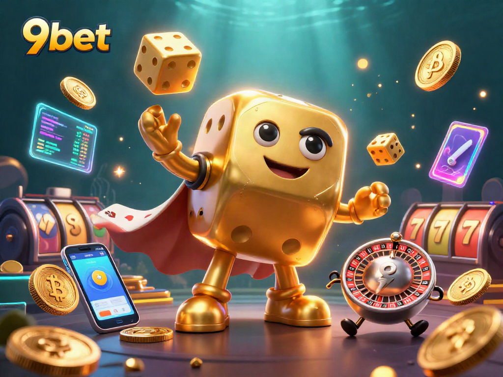 Experience thrilling 9bet online gaming with vibrant characters and casino elements in rich detail.