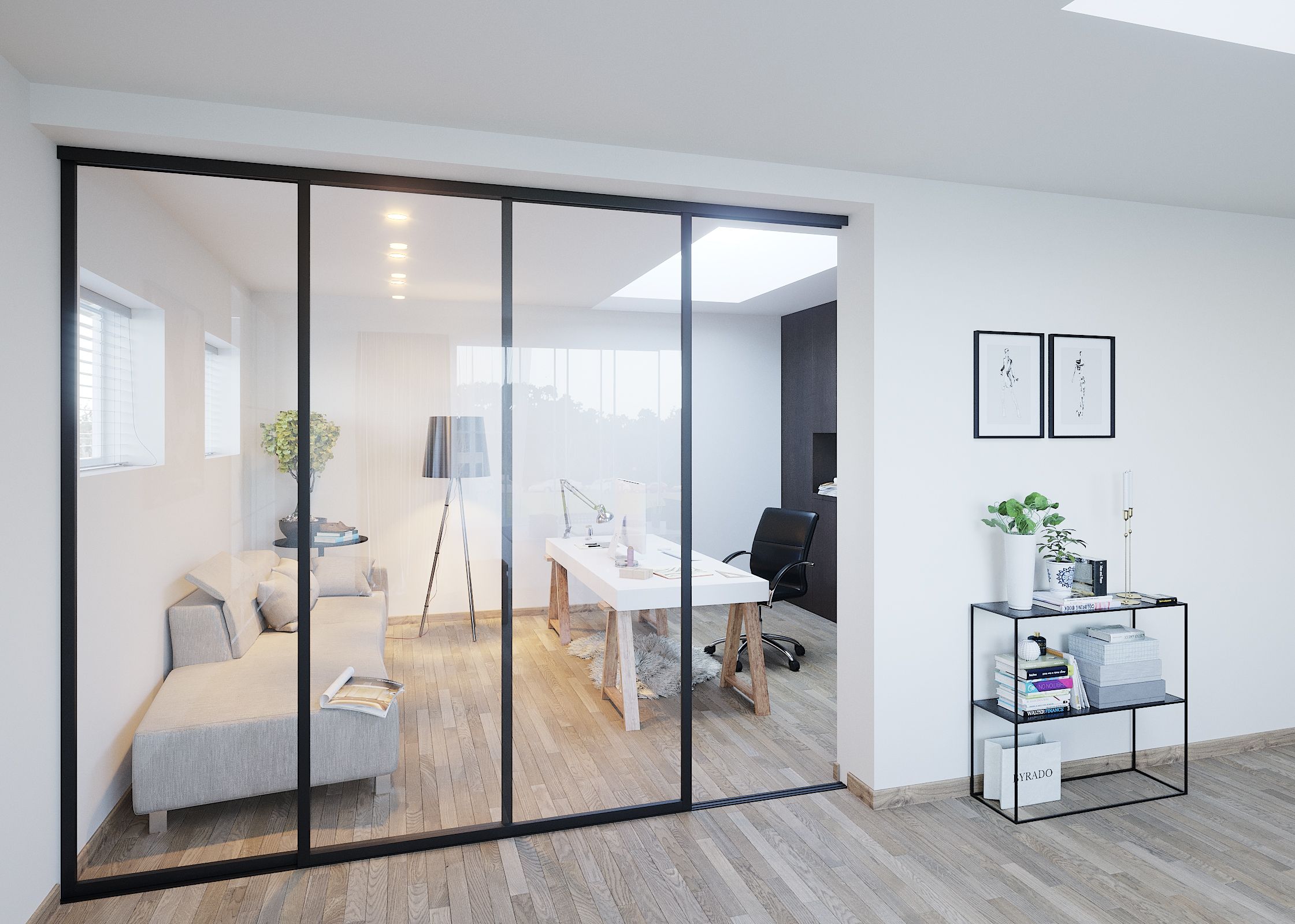 Studio 30: Hochwertige Glas-Raumteiler und filigrane Aluminium-Schiebewände für stilvolle Geschäftsräume