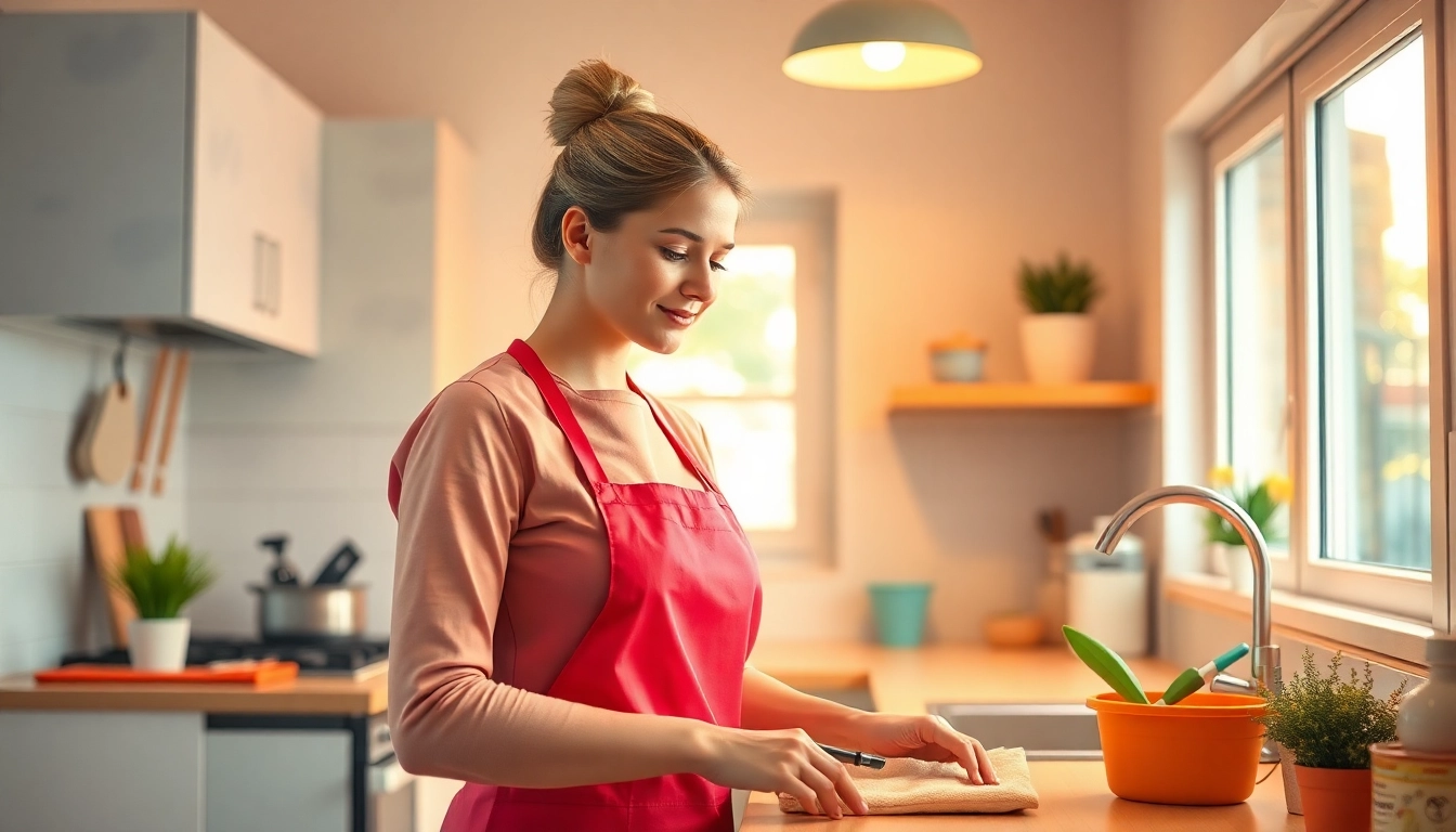 Housekeeping in Hameln: A dedicated hauswirtschaftskraft organizing a bright kitchen.