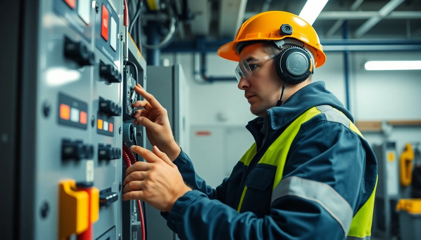 Technician conducting Prüfung ortsveränderlicher elektrischer Begtriebsmittel with precision in a workshop setting.