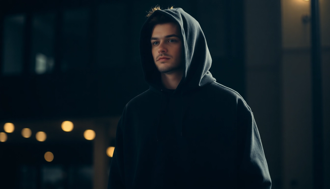 Trage den beahater hoodie black mit doppelter Kapuze und Oversize-Passform für urbanen Style.
