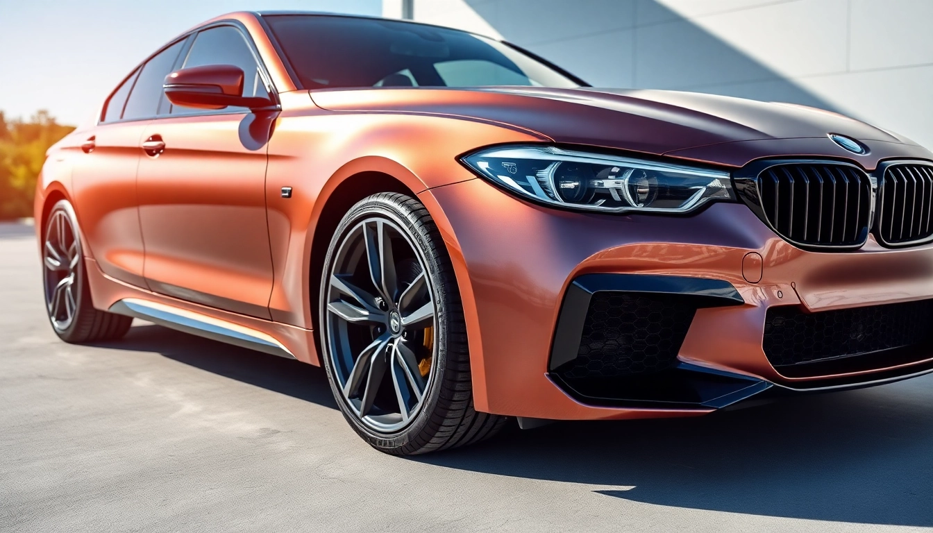 Auto folieren lassen mit Lackschutzfolie - Sportwagen in glänzendem Finish schützt den Fahrzeuglack.