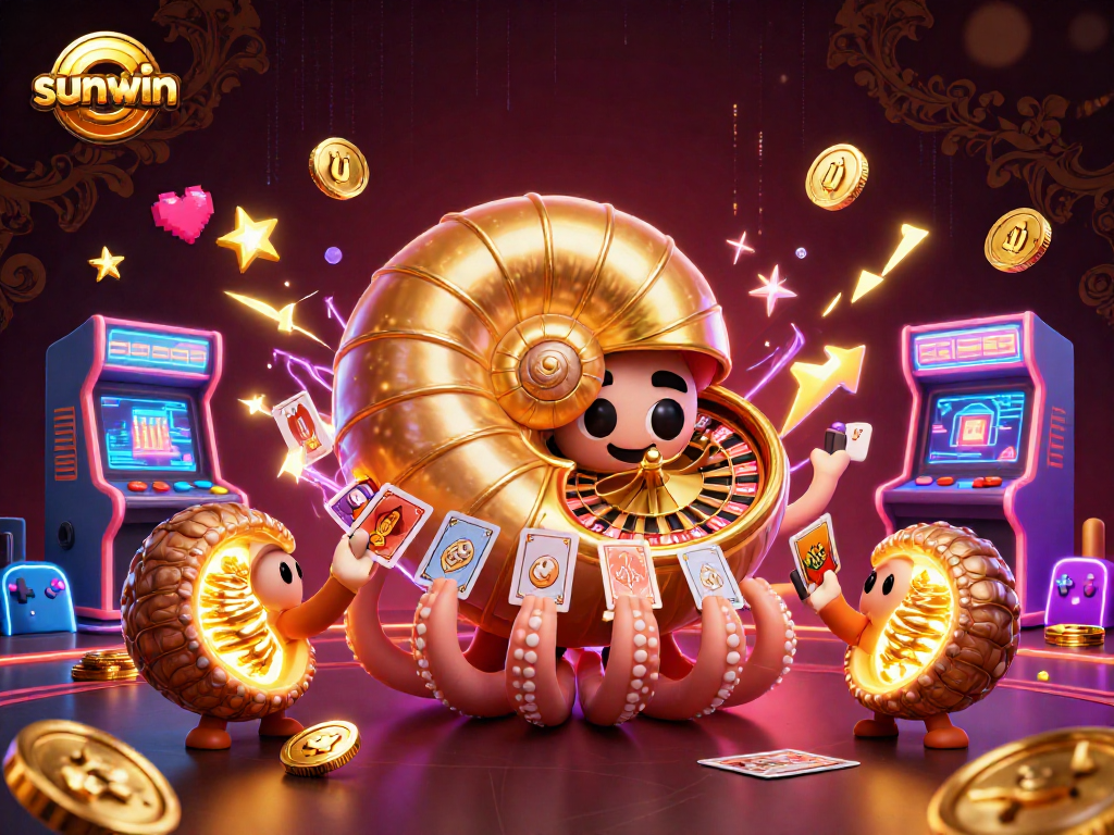 Engage in thrilling gameplay across sunwin's vibrant casino, featuring dynamic 3D elements.