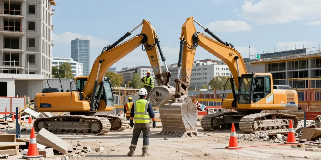 Abbruch Wien: Professionelles Abrissteam bei der Arbeit auf einer Baustelle in Wien.