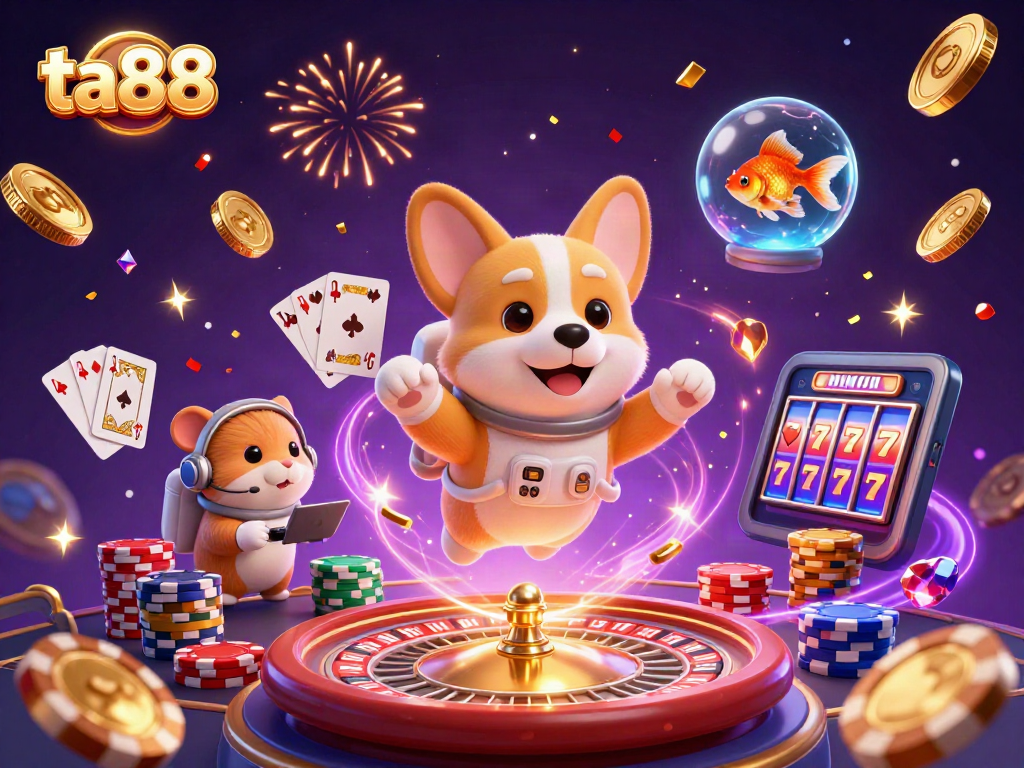 Experience thrilling gaming action with ta88 at a floating casino, showcasing vibrant animated elements.
