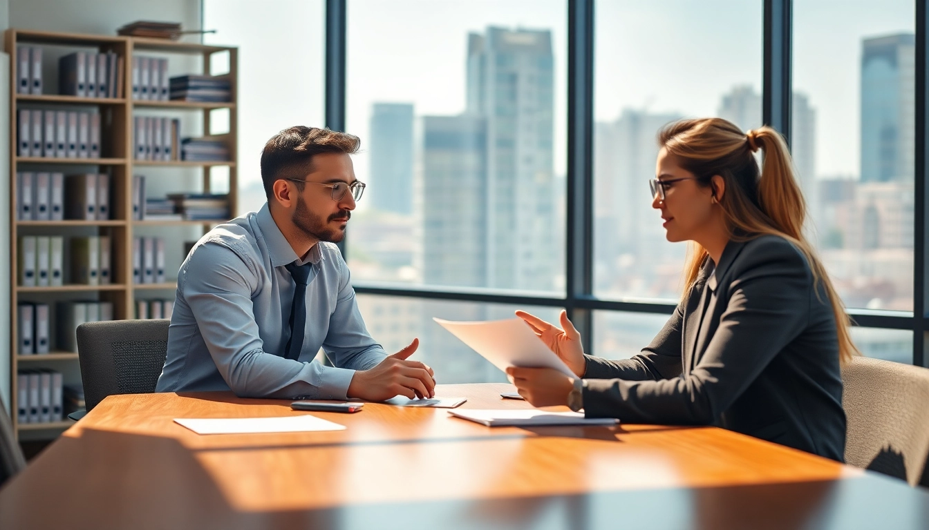 Headhunter Ingenieure im Bürogespräch mit einem Ingenieur während des Interviews
