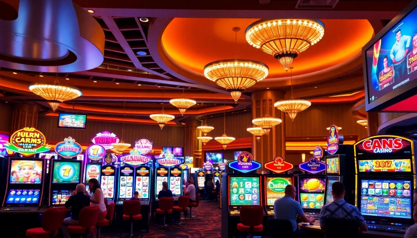 Experience thrilling games at an online casino schweiz with vibrant slots and excited players.