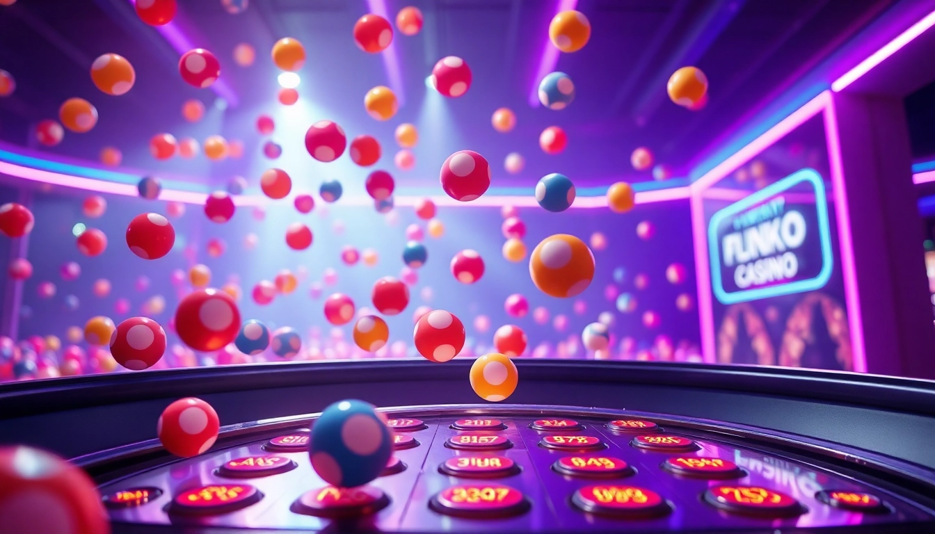 Erleben Sie die spielerische Aufregung im Plinko Casino mit bunten Kugeln, die auf das Brett fallen.