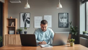 Headhunter Chemnitz bei der Arbeit, konzentriert auf Lebensläufe in einem modernen Büro.