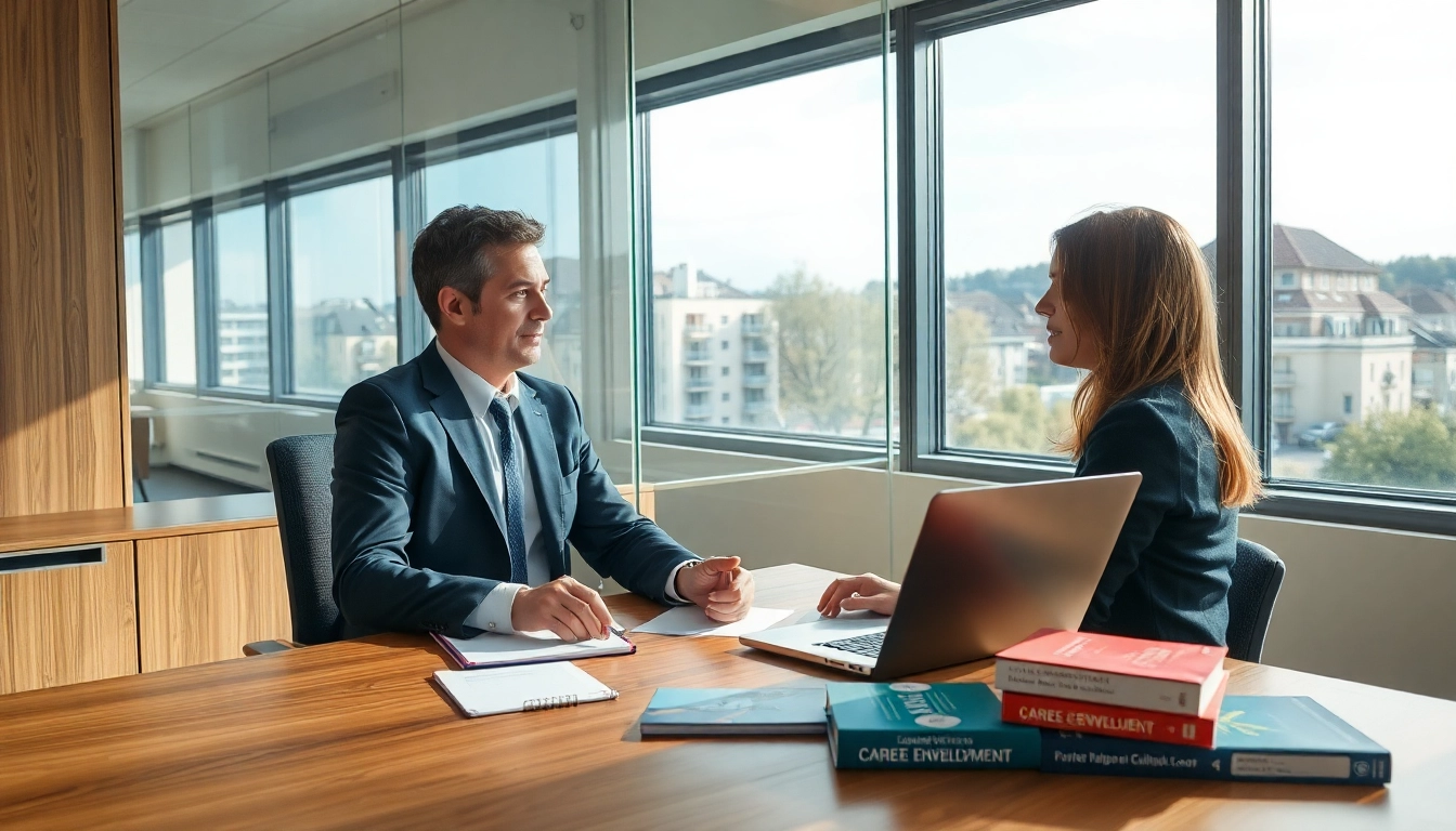 Professioneller Headhunter Solingen berät Kandidaten in einem modernen Büro.