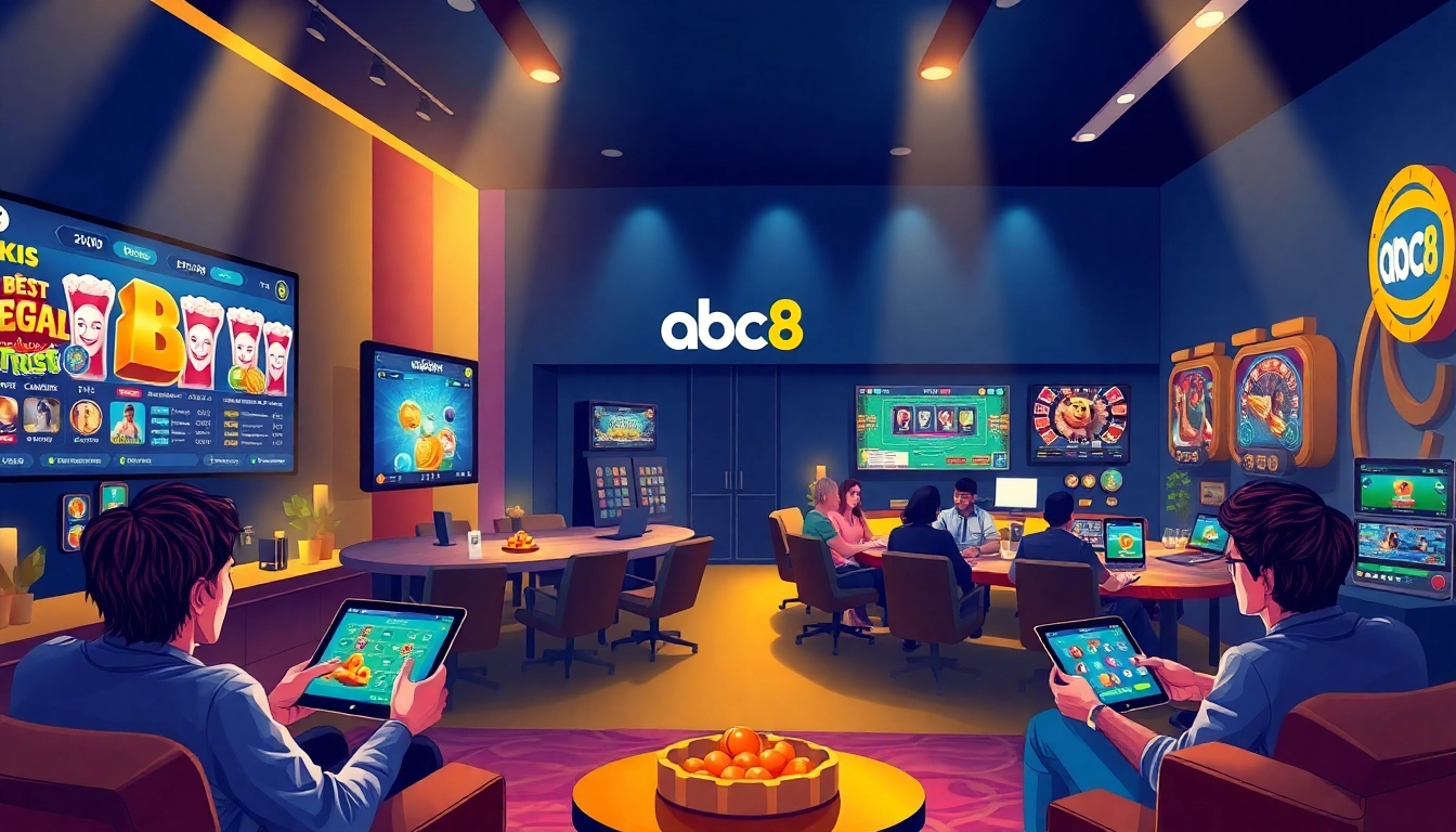 Interactive online gaming scene representing abc8 com features, showcasing betting options and modern interfaces.