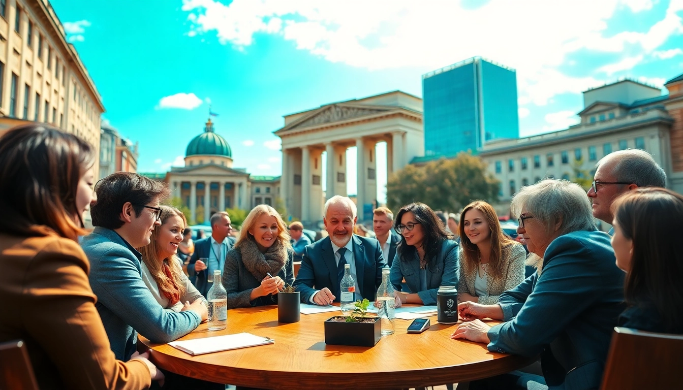 Discussing current events in a vibrant setting, reflecting Deutschland Politik News