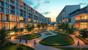 A vibrant community scene at Tampines St 95 EC highlights modern living with families and greenery.
