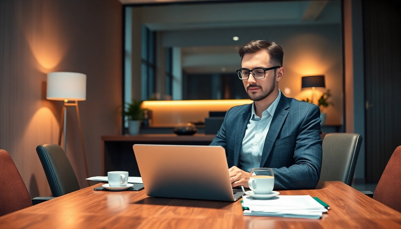 Headhunter Gastronomie analysiert Bewerbungen am Tisch in einem stilvollen Büro.