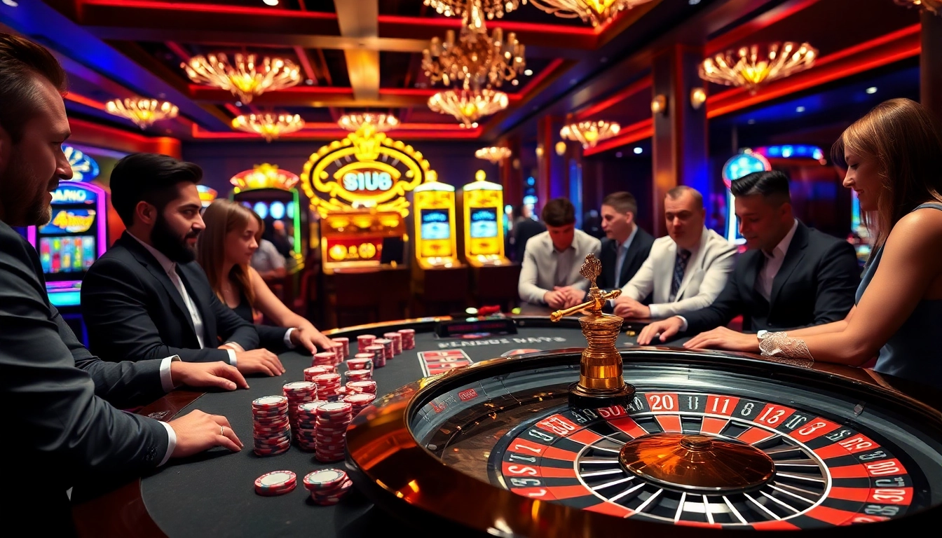 Players enjoying casino games atking88, showcasing poker and slots for an exciting experience.