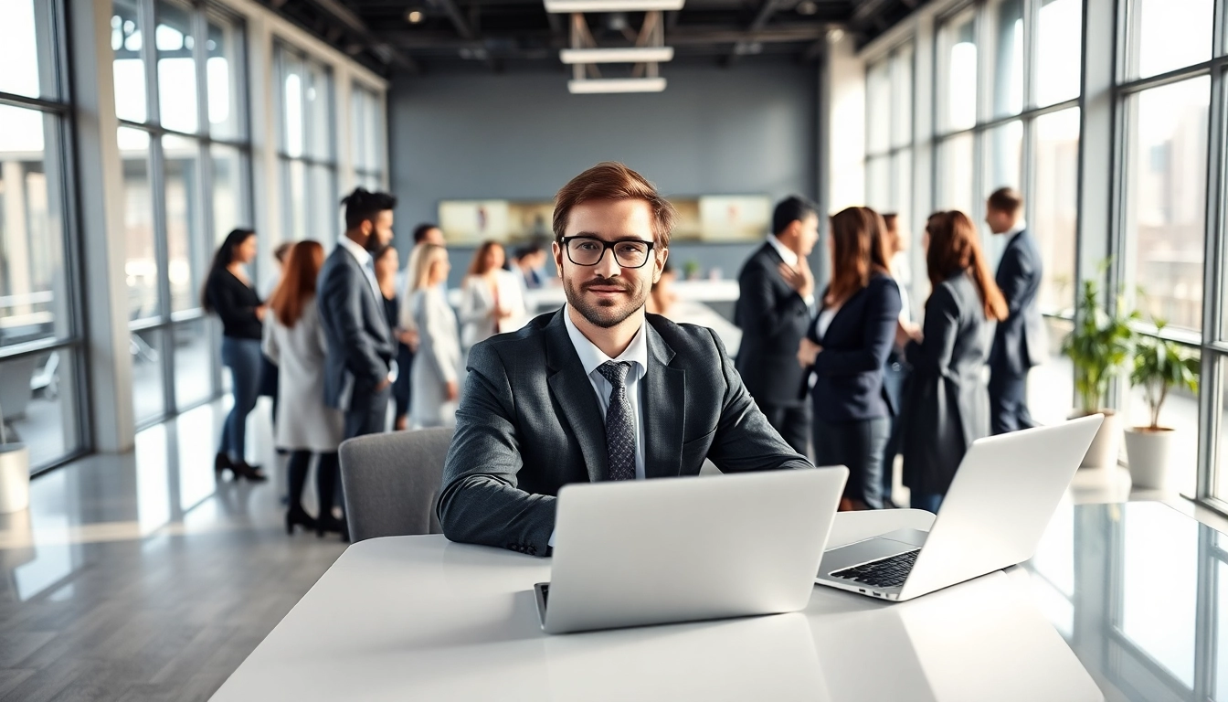 Headhunter Schweiz berät Fachkräfte in einem modernen Büro bei der Jobsuche.